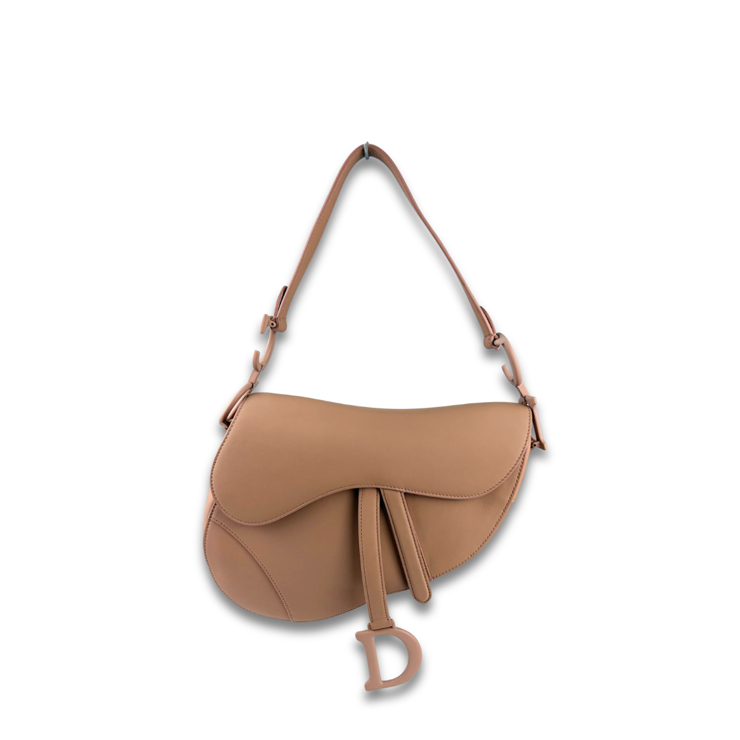 Dior Monochromatic Tan Calfskin Saddle Bag