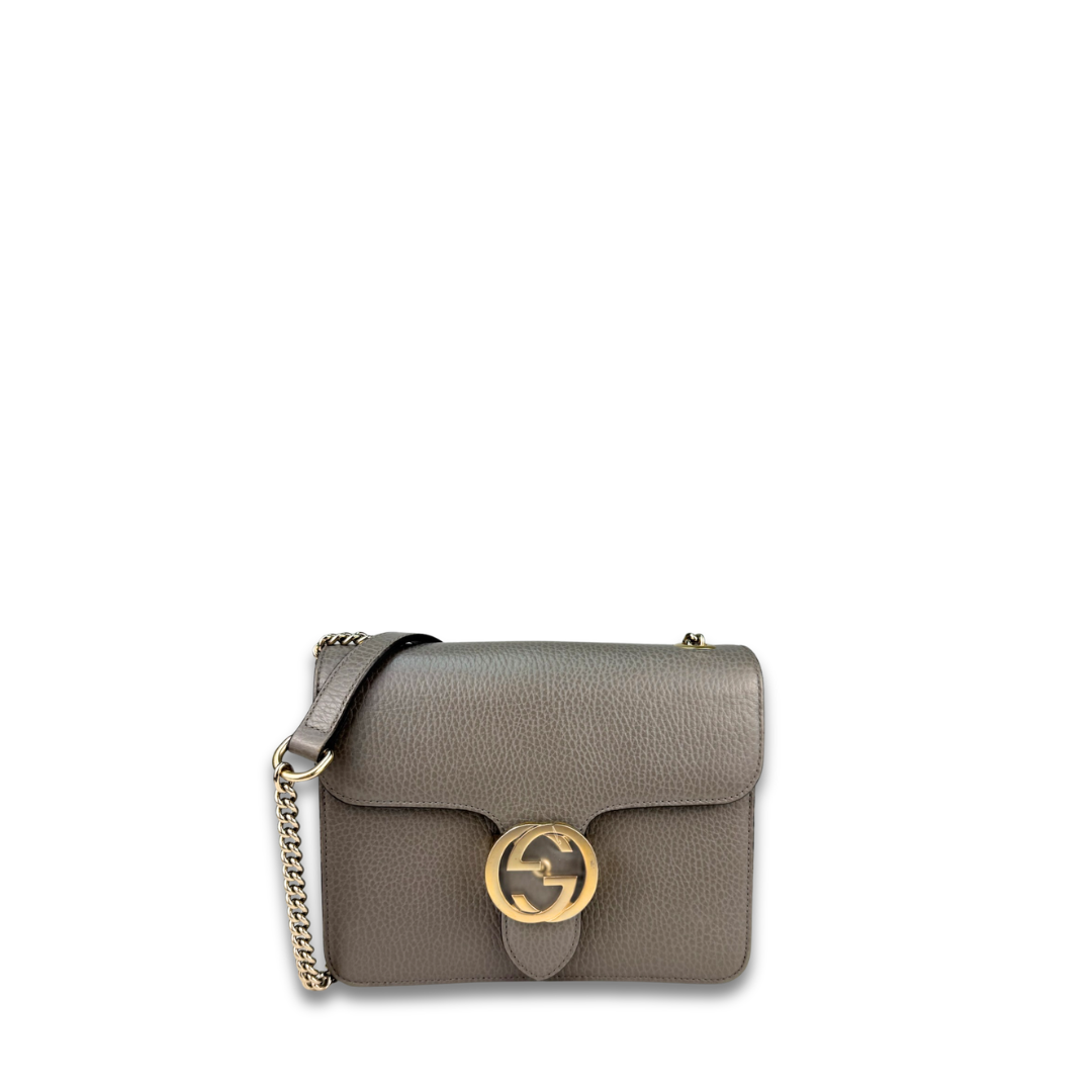 Gucci Grey Interlocking G Medium Shoulder Bag