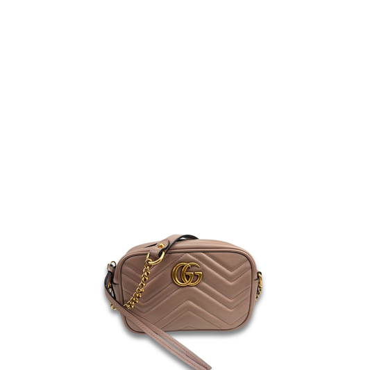 Gucci Dusty Rose Mini Marmont Camera Bag