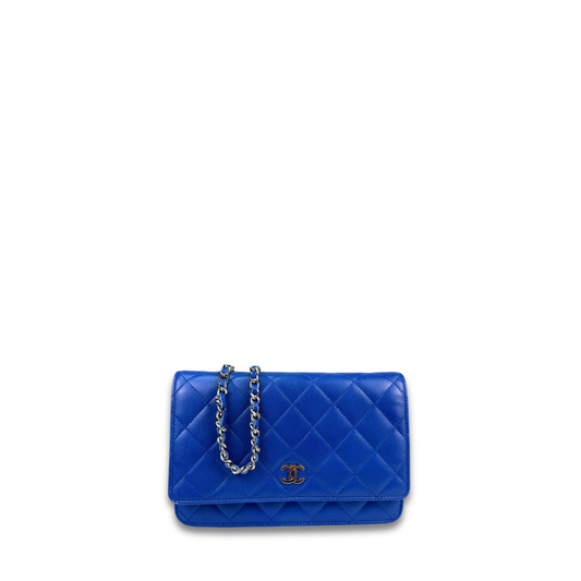 Chanel Blue Lambskin Wallet on Chain