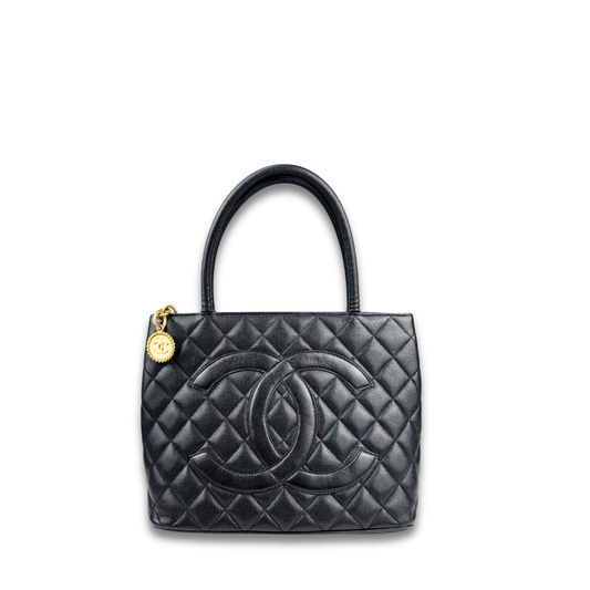 Chanel Black Caviar Medallion Tote