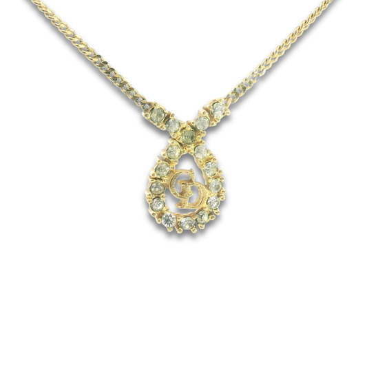 Dior Crystal Teardrop Necklace