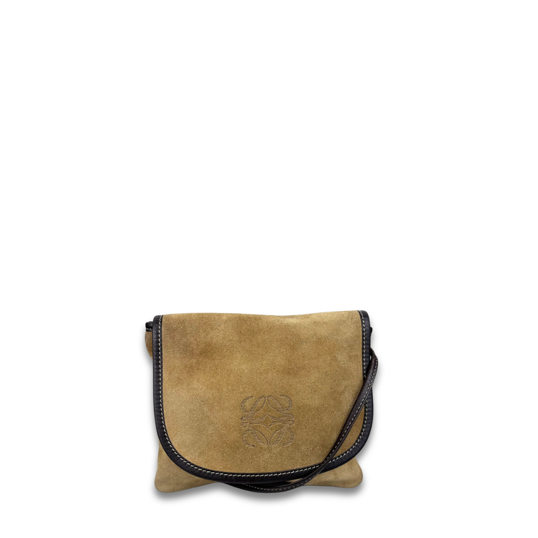 Loewe Suede Anagram Pouch on Strap