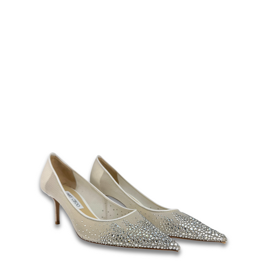 Jimmy Choo Crystal Love 65 Mesh Pumps - Size 41