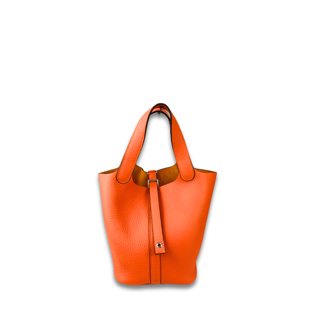 Hermès Clemence Picotin Orange 18
