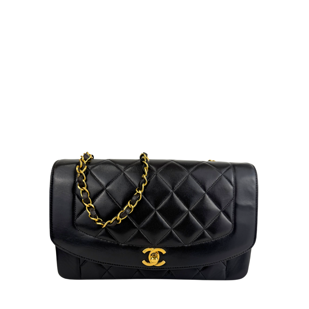 Chanel Medium Black Lambskin Diana
