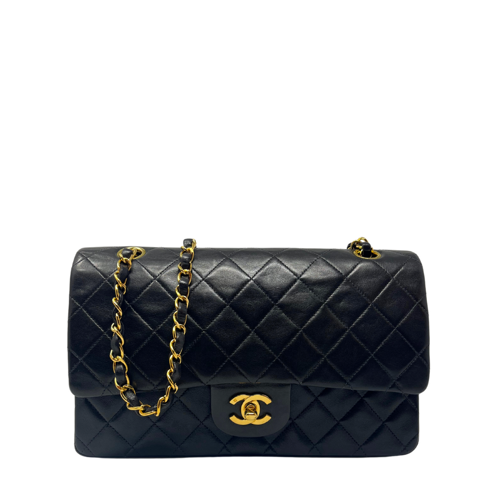 CHANEL Vintage Classic Double Flap Bag in Black