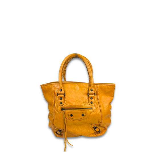 Balenciaga Orange Motorcross Sunday Tote