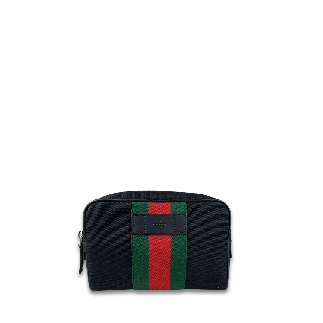 Gucci Black Techno Canvas Web Belt Bag