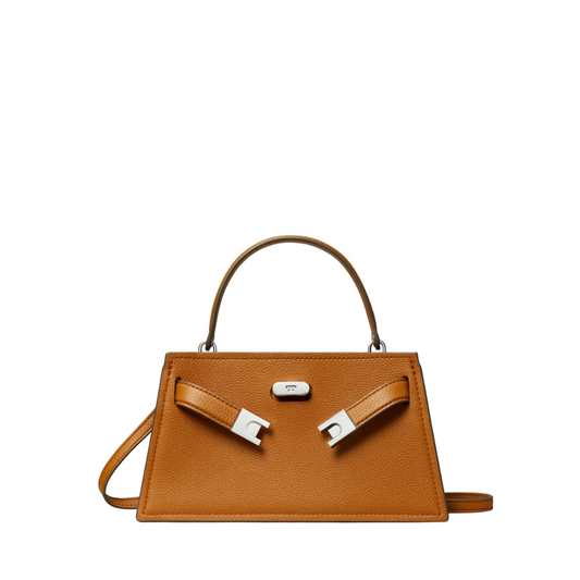 Tory Burch Lee Radziwill Bourbon Pebble Mini Top Handle