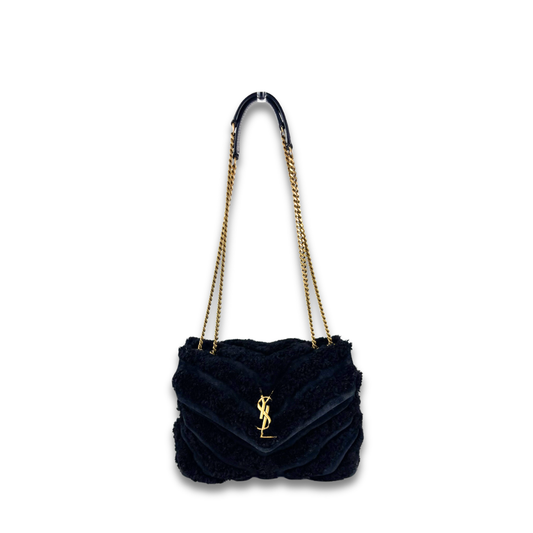 YSL Y-Quilted Shearling Loulou Shoulder Bag