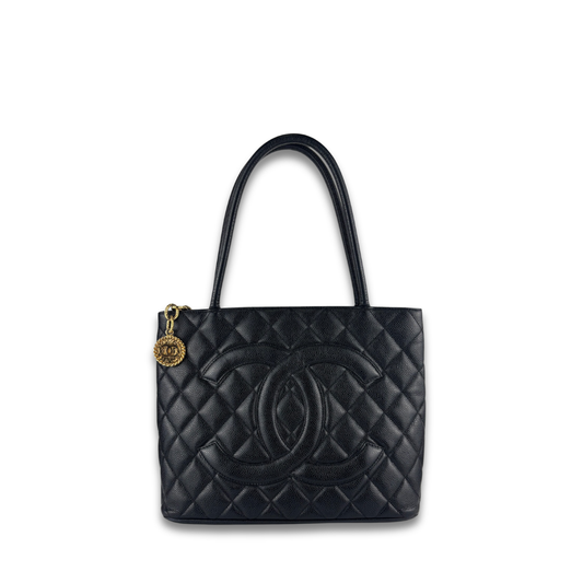 Chanel Black Caviar Medallion Tote