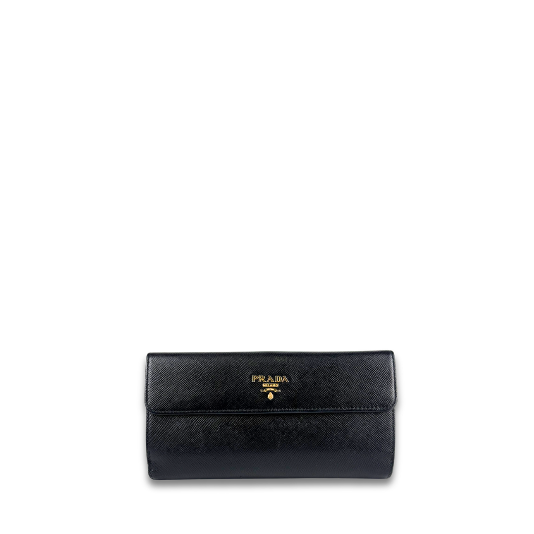 Prada Saffiano Leather Continental Flap Wallet