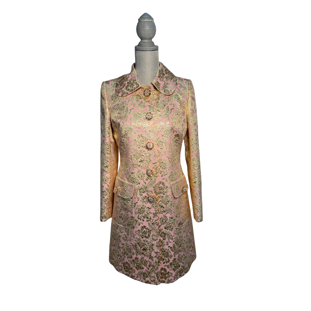 Dolce & Gabbana Lamé Bejeweled Jacquard Jacket - Size 40