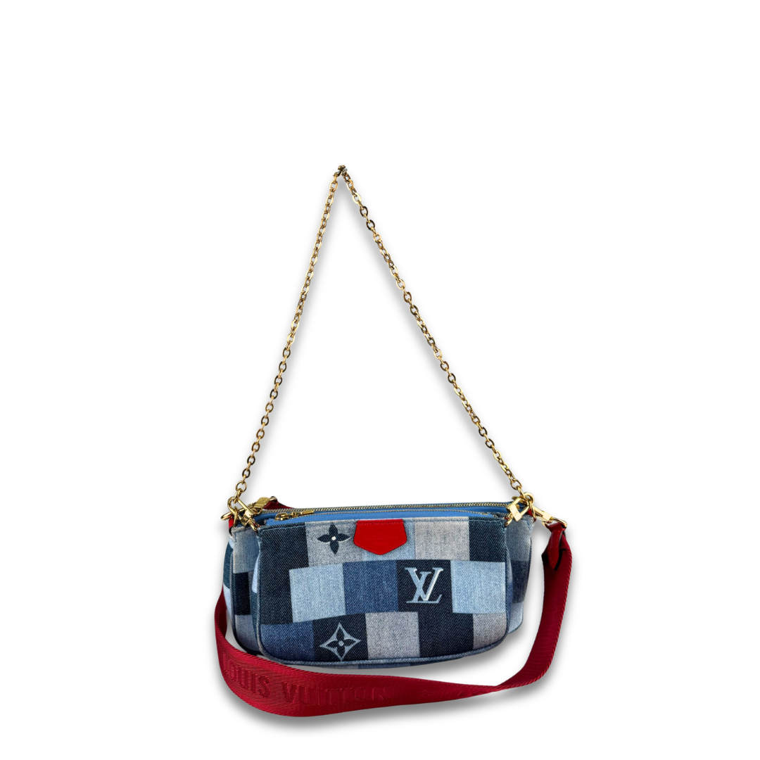 Louis Vuitton Denim Patchwork Multi Pochette Accessoires