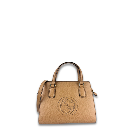 Gucci Soho Beige Top Handle Convertible Tote