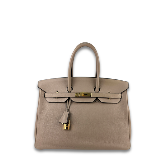 Hermès Clemence Birkin 35 Gris Tourterelle