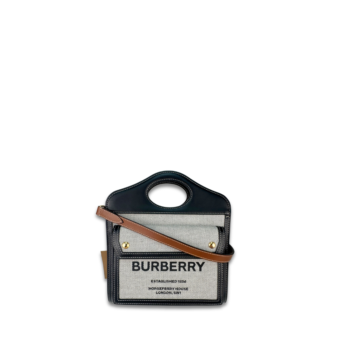 Burberry Pocket Mini Canvas Top Handle