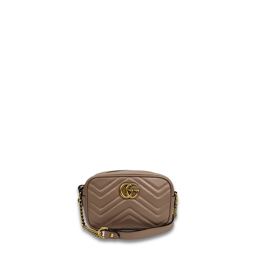 Gucci Dusty Rose Mini Marmont Camera Bag