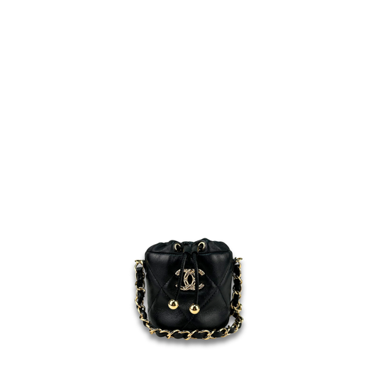 Chanel Lambskin Pillow Chain Mini Bucket Bag