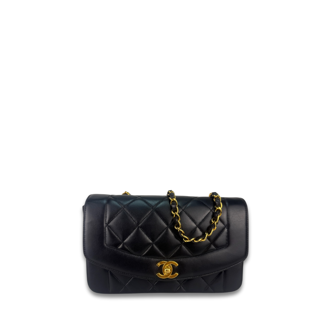 Chanel Black Lambskin Small Diana