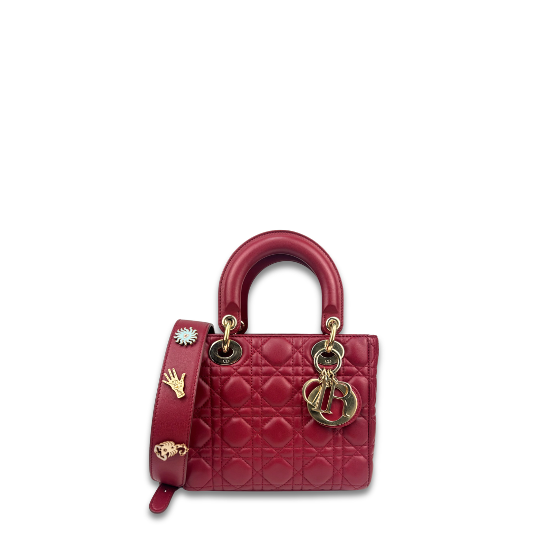 Dior Small Red Lambskin Lady Dior
