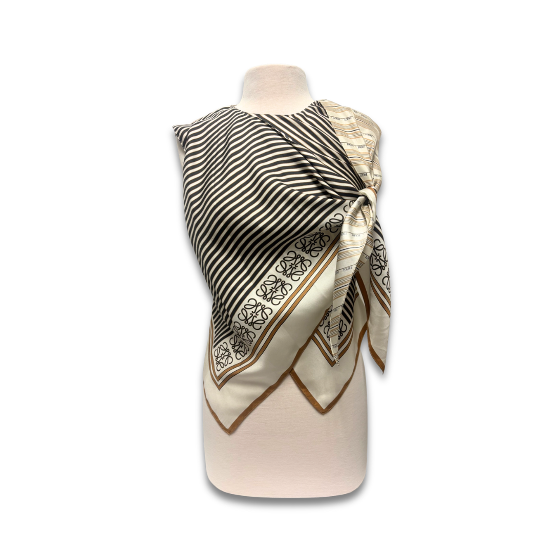 Loewe Layered Scarf Print Silk Top - Size 36 (US 4)