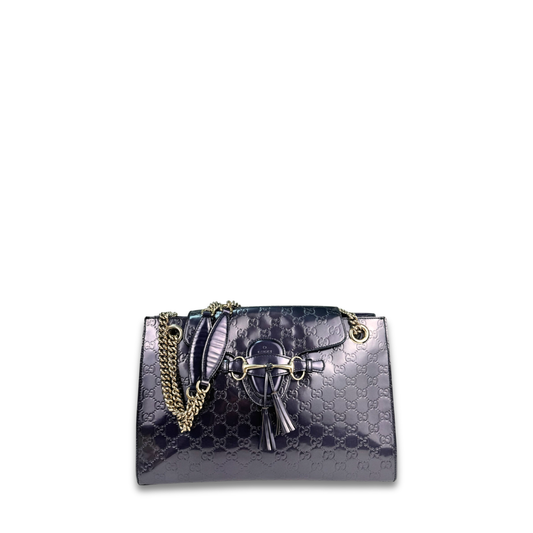 Gucci Guccissima Purple Patent Leather Emily
