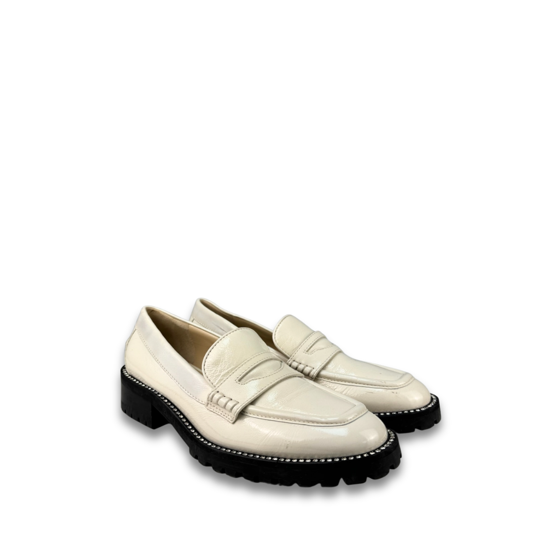 Jimmy Choo Cream Patent Deanna Loafers - Size 39.5