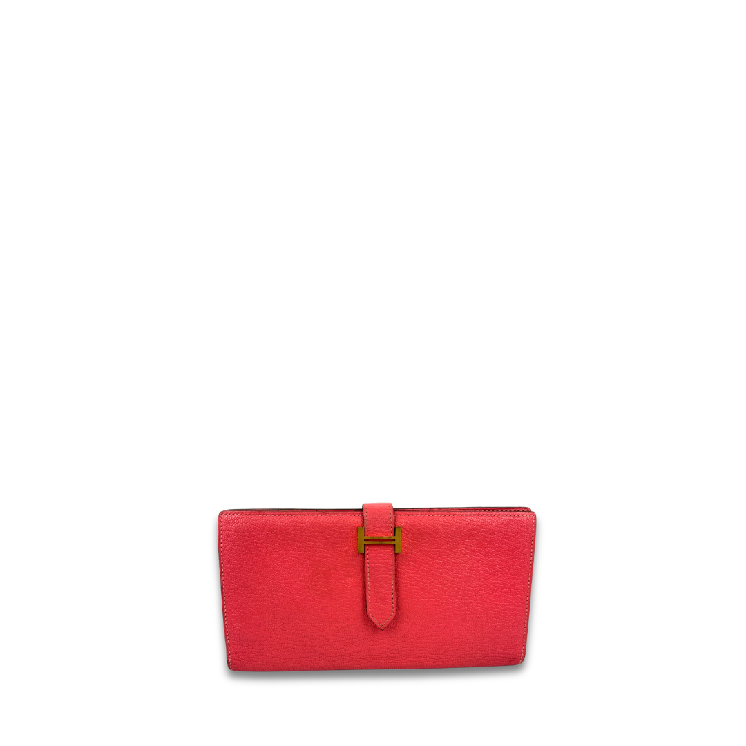 Hermès Pink Swift Bearn Wallet