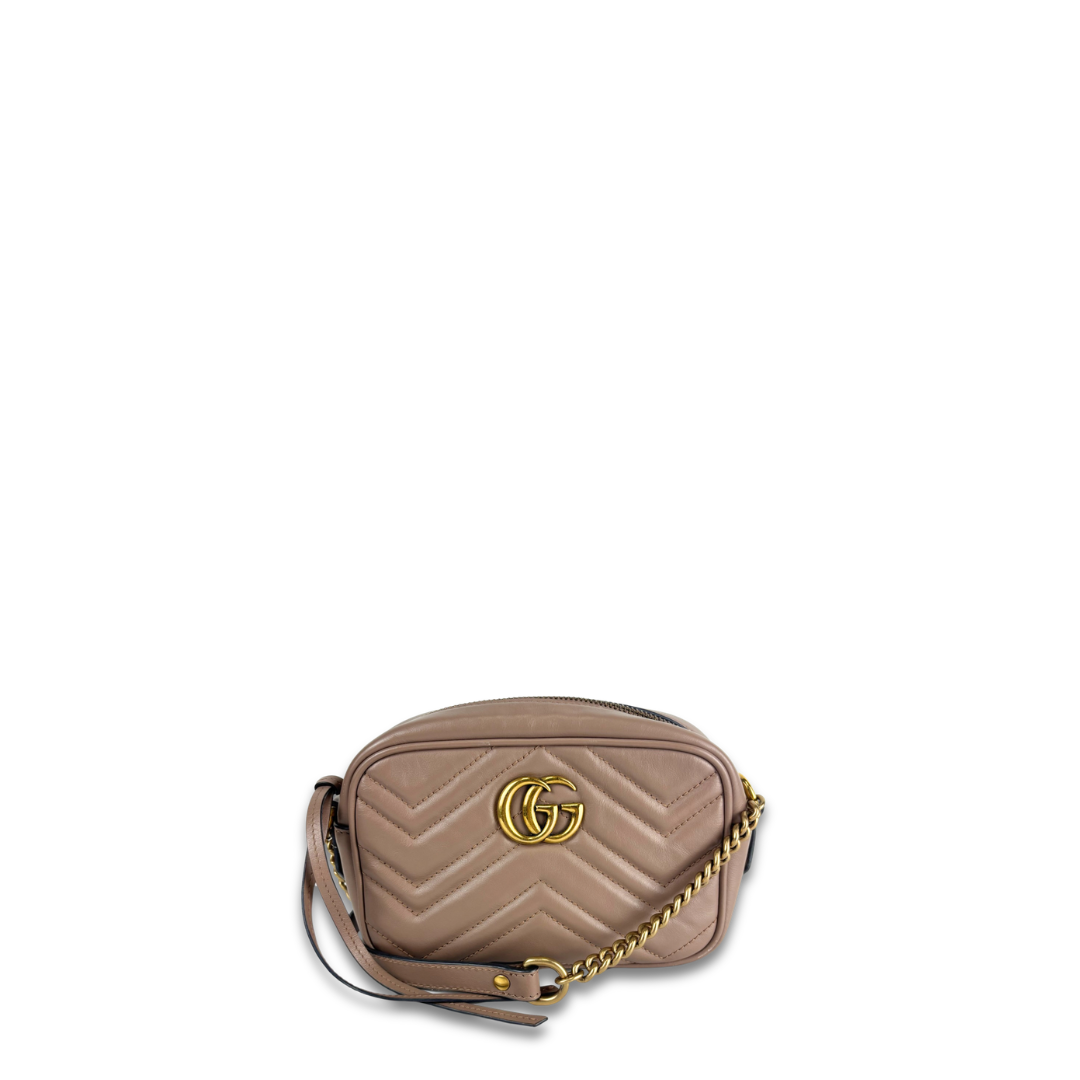 Gucci Dusty Rose Mini Marmont Camera Bag