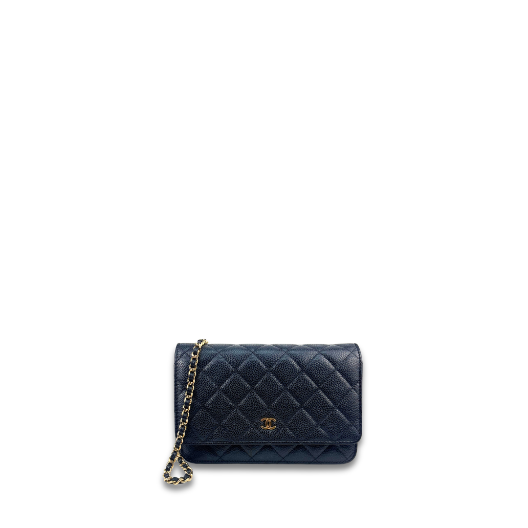 Chanel Navy Caviar Classic Wallet on Chain