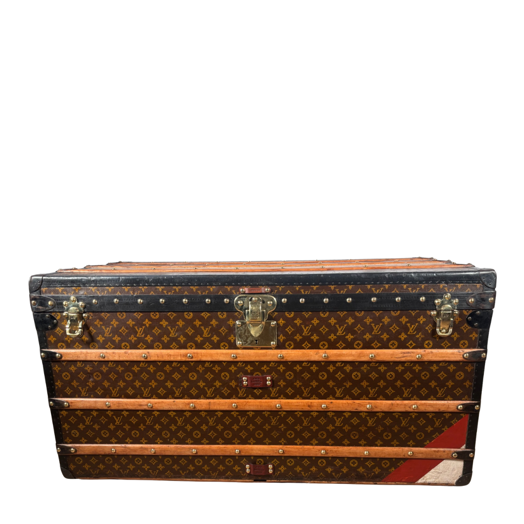 Louis Vuitton Monogram Antique Malle Courrier 110 Trunk