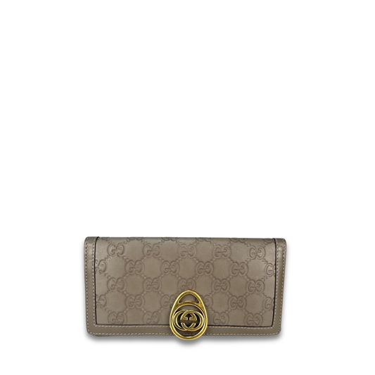 Gucci Grey Guccissima Continental Wallet