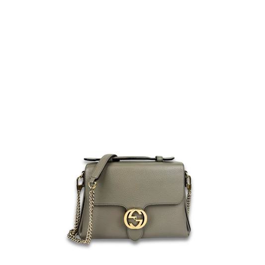 Gucci Grey Interlocking G Top Handle Bag