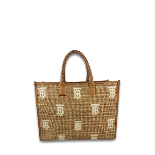 Burberry Large Freya Raffia Tote