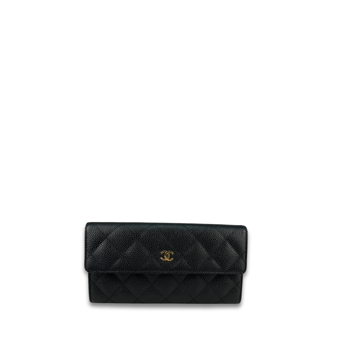 Chanel Classic Caviar Snap Wallet