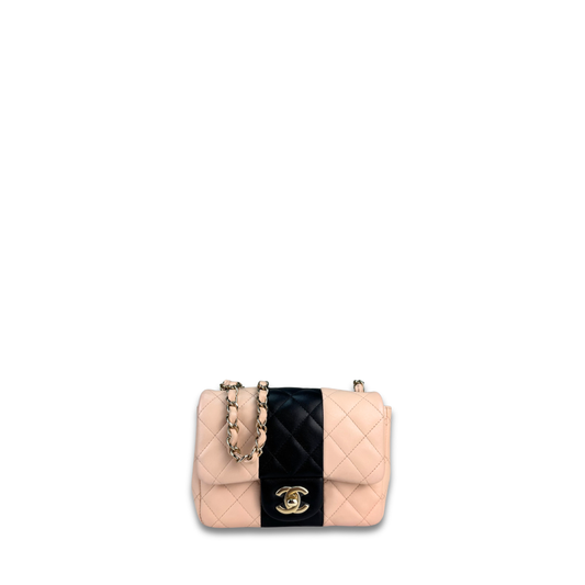 Chanel Bicolor Stripe Mini Single Flap