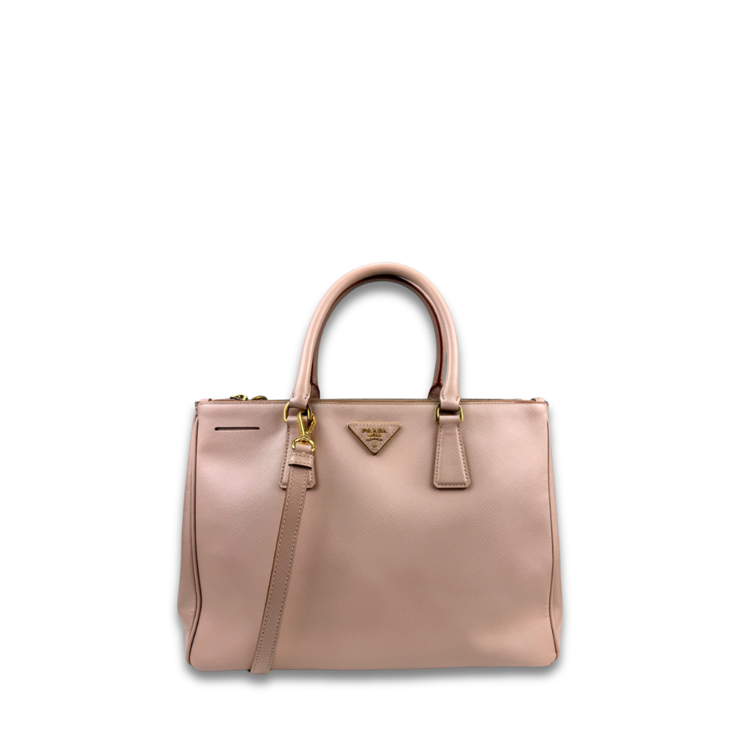 Prada Medium Pale Pink Double Zip Galleria