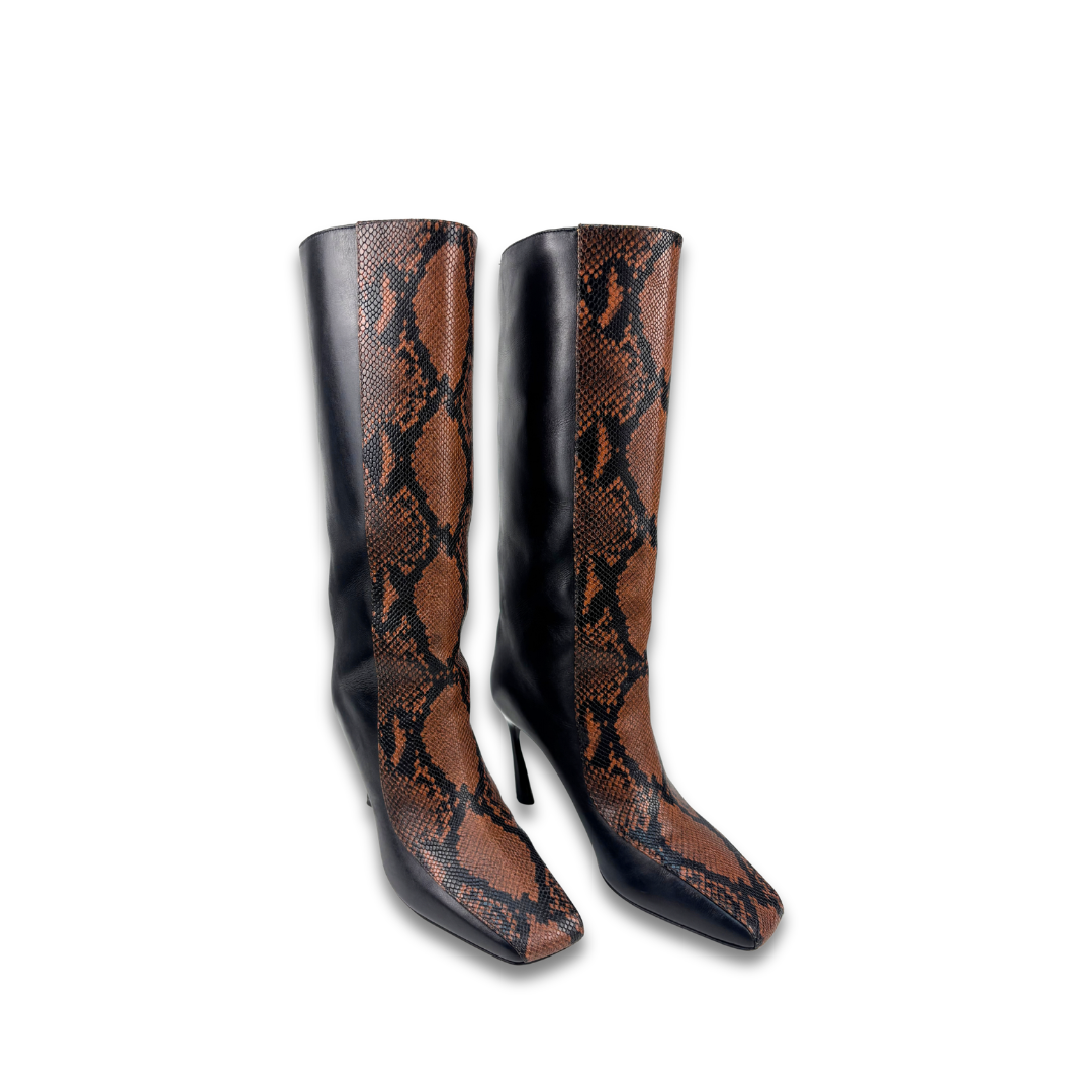 Jimmy Choo Mabyn 85 Snakeskin Boots - Size 38.5