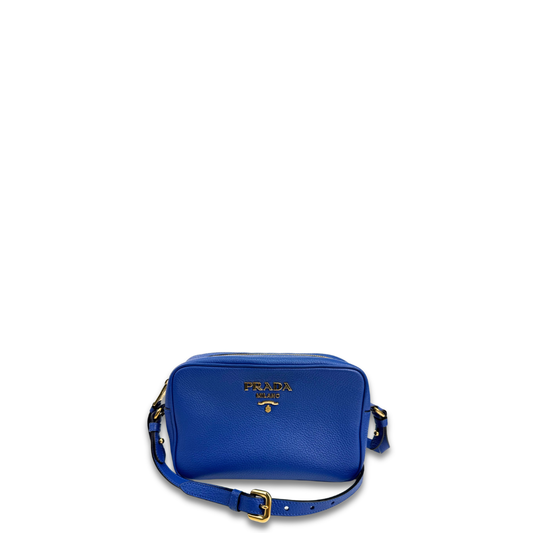 Prada Blue Vitello Camera Bag