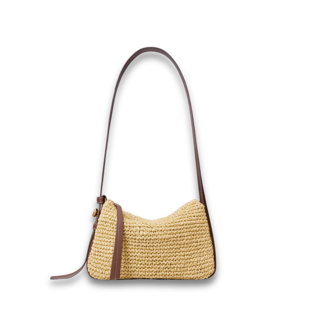 Tory Burch Small Romy Raffia Shoulder Bag