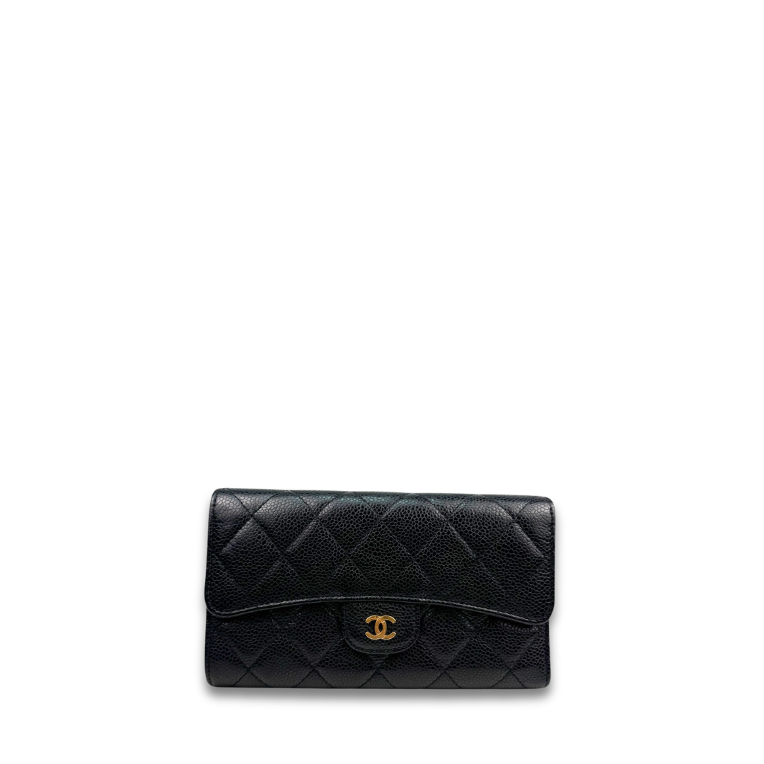 Chanel Classic Caviar Trifold Flap Wallet