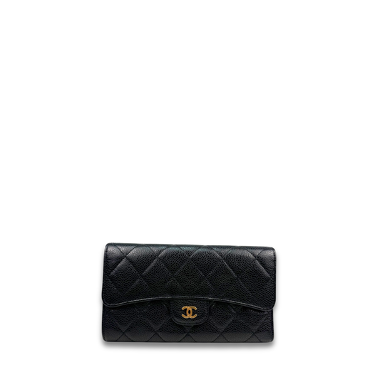 Chanel Classic Caviar Trifold Flap Wallet