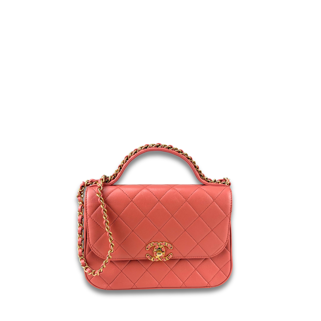 Chanel Salmon Chanel 19 Medium Infinity Top Handle