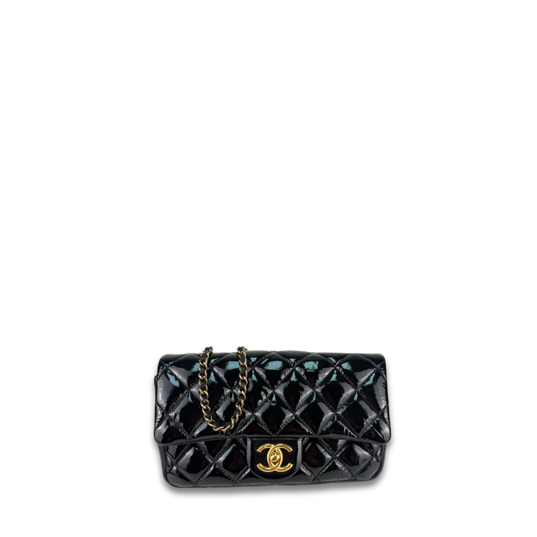 Chanel Patent Goatskin Small CC Eyelet Flap