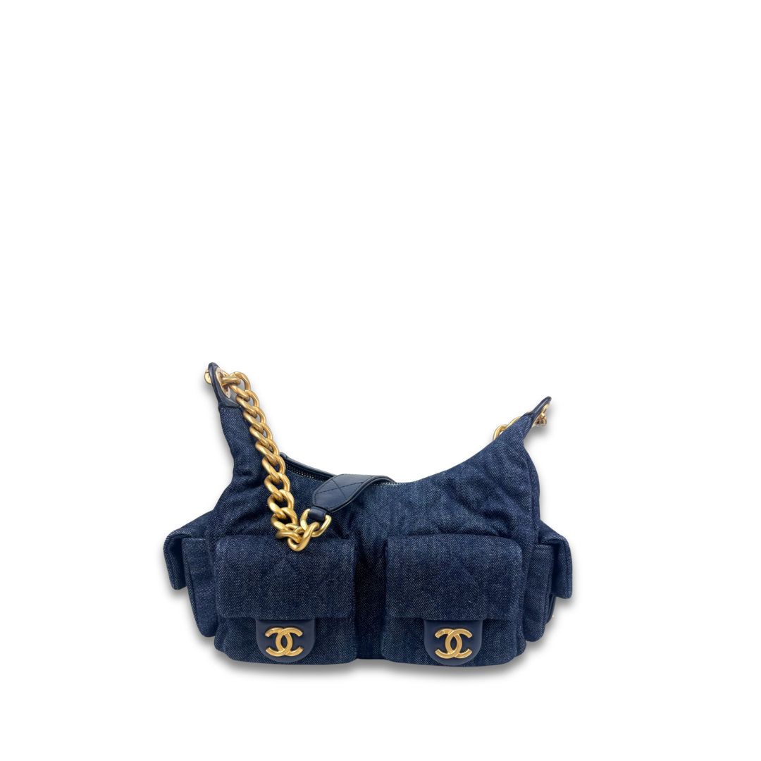 Chanel Denim Large Trendy Pockets Hobo