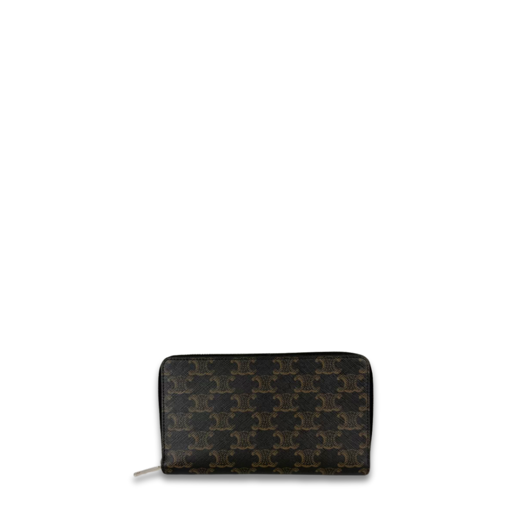 Celine Triomphe Canvas Large Zipper Wallet