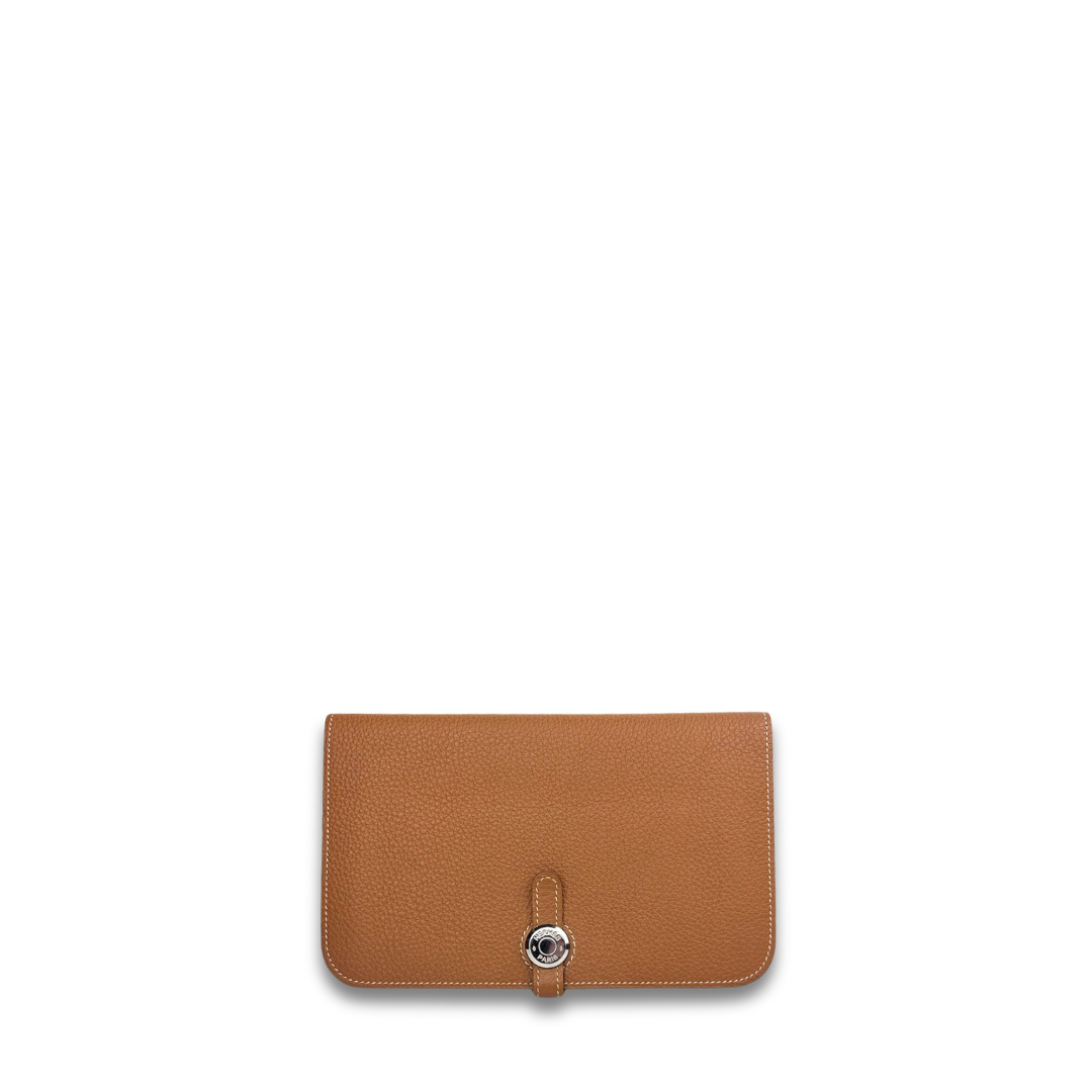 Hermès Clemence Dogon Duo Wallet Gold