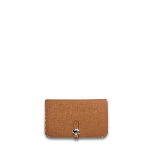 Hermès Clemence Dogon Duo Wallet Gold